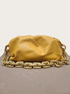 BOTTEGA VENETA Karamell Leder Goldkette Knödel Schultertasche 153096891 [P]