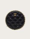 CHANEL Black Lambskin Gold Chain Round Running Crossbody Bag 153096993 [P]