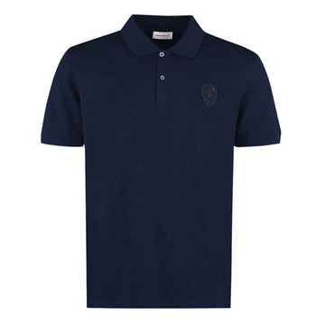 ALEXANDER MCQUEEN Polo-T-Shirt mit Skull-Patch Kurzarm Navy 727290 QUX33 4142 153097010