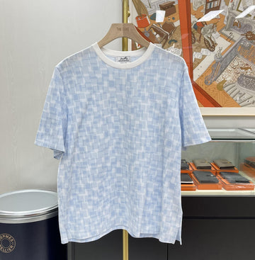 HERMES クルーネック 半袖Tシャツ L スカイブルー H557990 153097643