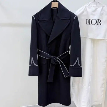 DIOR パイピング ベルト コート ブラック 153097918