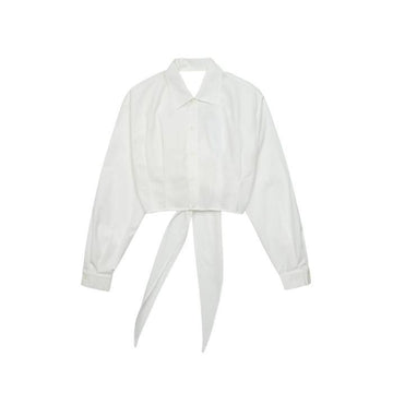 AMI ウィメンズ タイドフロント クロップシャツ ホワイト FSH405-CO0014-168 53260067