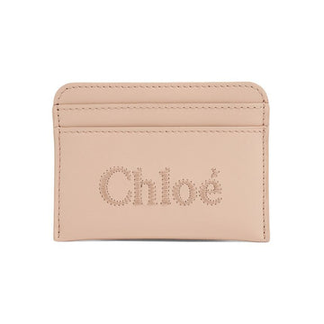 CHLOE Kartenetui mit gesticktem Logo Zementpink CHC23SP868I10 6J5 56954454