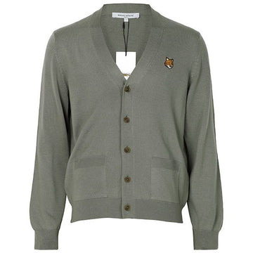 Maison Kitsune 25FW Fox Head Wool V-Neck Cardigan 153143988
