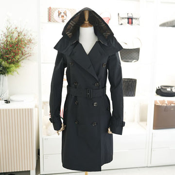 BURBERRY レディースフードトレンチコート 81120611 コットン ブラック 153096829