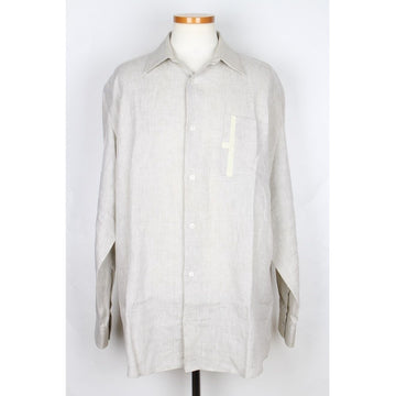 Hermes H Pocket Linen Long Sleeve Shirt XXL 153153596