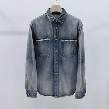 Dior Selvage Pocket Logo Washed Denim Shirt Jacket 153155375