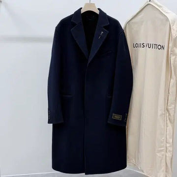 LOUIS VUITTON モノグラムダブルフェイスウールコートジャケットダークネイビー 153155445
