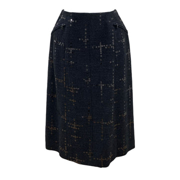 CHANEL Tweedpaillettenrock Schwarz 153159287