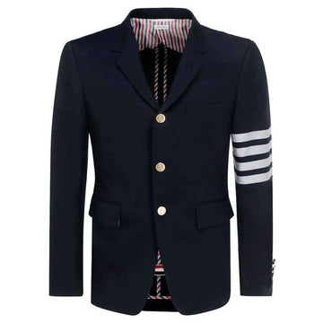 THOM BROWNE Klassischer Blazer mit diagonaler Armbinde Navy MJC001H 07890 415 123042302