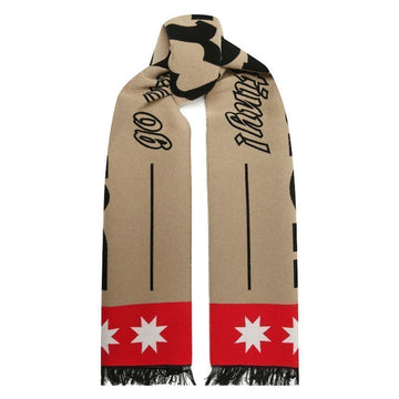 Burberry 24SS Logo Jacquard Wool Silk Scarf Archive Beige 8049659 72618771