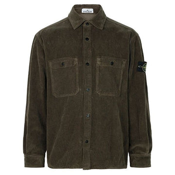 STONE ISLAND Komfort Fit Überhemd aus Cord in Militärgrün 151200012 S0212 V0054 153183686