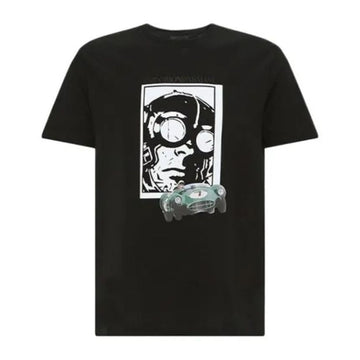 EMPORIO ARMANI レースプリント半袖Tシャツ ブラック 3L1T8P 1JW5Z F016 153184831