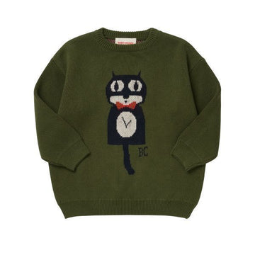 Bobo Choses Cat O'clock Jacquard Loose Fit Kids Knit 40545691