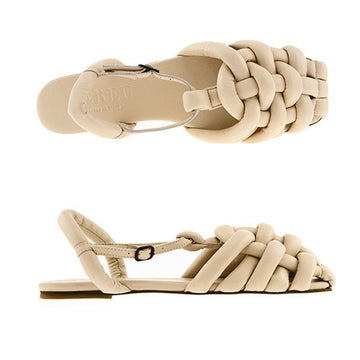 HEREU Woven Leather Flat Sandals 92391085