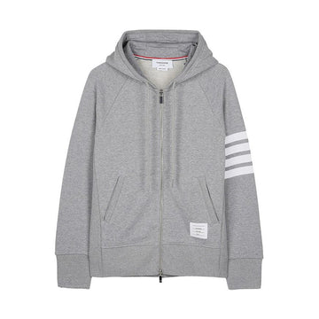 Thom Browne Men's Loopback 4-Bar Hoodie Zip-Up 153200112