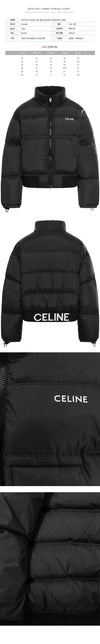 Celine Logo Printed Cropped Padded Jacket Black 2W38C0281 38NO 153211249 [P]