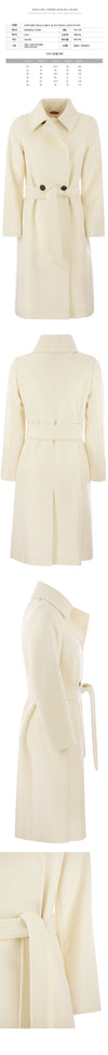 MaxMara Belted Wool Coat Ivory 153212678 [P]