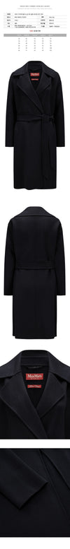 MAXMARA ベルト付きウールコート ブラック 2416011011 007 153212696 [P]