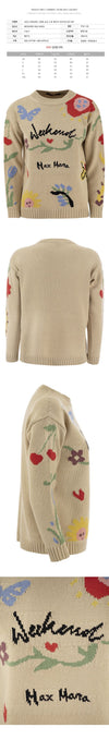 MaxMara Graphic Logo Knit Beige 153212708 [P]