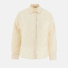 Moncler Quilted Jacket with Logo Patch Ivory 153223385 [P]