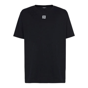 Balmain Reflective Maxi Logo Print Short Sleeve T-Shirt Black 153245229