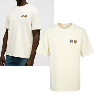 Maison Kitsune Double Fox Head Short Sleeve T-Shirt Latte/OM011CFKJ7025 P702 153245462