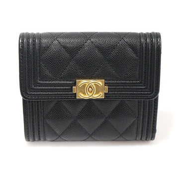CHANEL Black Caviar Gold Boy Wallet (Internal Chip) A80734 153248954