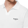 BALMAIN コットンポロショートスリーブTシャツ ヴェルヴェットロゴ ホワイト XH1GB005 BB04 GAB 153248960 [P]