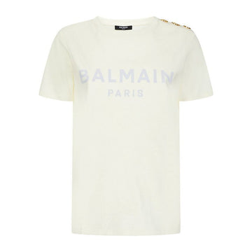 BALMAIN ショルダーボタンロゴ半袖Tシャツ 153251847
