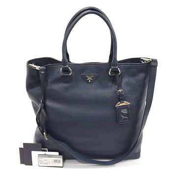 PRADA ビテロダイノ三角トートバッグ 2WAY 1BG006 ネイビー 153252258