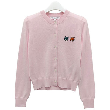 Maison Kitsune Women's Double Fox Head Regular Cardigan Petula Pink 153254616
