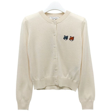MAISON KITSUNE ダブルフォックスヘッドレギュラーカーディガンラテ 153254617