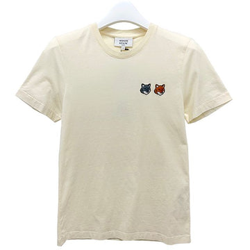 Maison Kitsune Women's Double Fox Head Regular Short Sleeve T-Shirt Latte 153254621