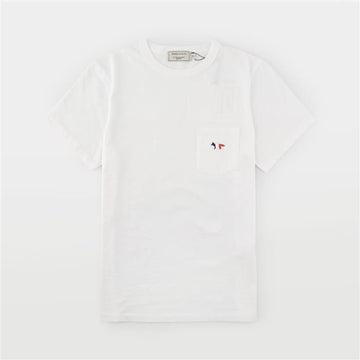 Maison Kitsune Tricolor Fox Patch Short Sleeve T-Shirt FW00107KJ0010 WH 150782029