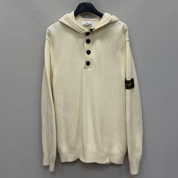 STONE ISLAND ワッペンパッチ ハーフジップ フード ニット ( 110 ) 153263285