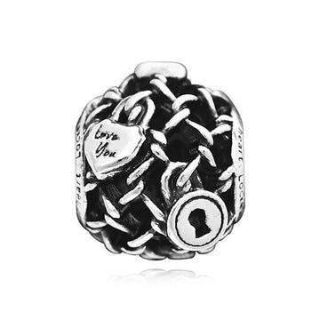 Pandora Openwork Chain Link Padlock Silver Women's Bracelet Charm 136078627