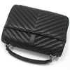 SAINT LAURENT 428056 ブラック モノグラム マトラッセ シルバー コレージュ ミディアム ショルダーバッグ 153290735 [P]