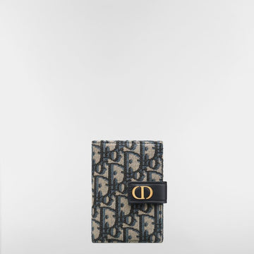 Dior 30 Montaigne Dandelion Card Holder Blue Oblique Jacquard 153350244