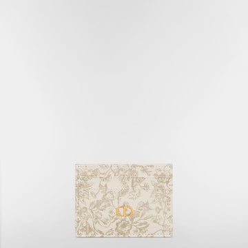 DIOR Kartenetui Goldton Millefiori Druck Kalbsleder 153350255