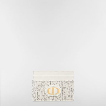 DIOR Kartenhalter in Weiß mit Oblique Jacquard & kontrastierenden schwarzen Nähten 153350256