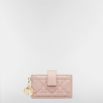 DIOR カードケース パウダーピンク カナージュ レザー 153350273