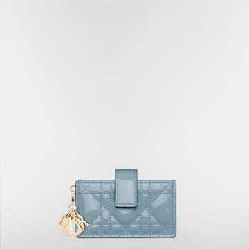 DIOR レディースジャスミンカードケーススカイブルーエナメルカーフスキン 153350274