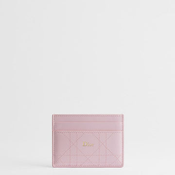 DIOR カード財布 ドリームピンク フラット カナージュ ラムスキン 153350310