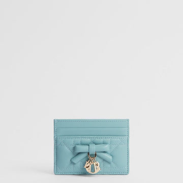 DIOR Lady Prisia Kartenetui Blauer Turmalin Cannage Lammleder 153350317