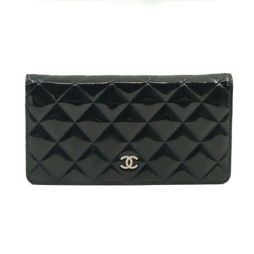 CHANEL Khaki Black Patent Long Flap Wallet (Model A31509) 153350843