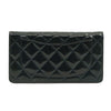 CHANEL Khaki Black Patent Long Flap Wallet (Model A31509) 153350843 [P]