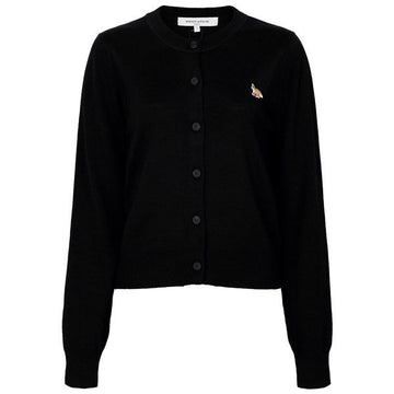 Maison Kitsune Black Baby Fox Regular Wool Cardigan 153363663