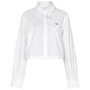 MAISON KITSUNE 25FW ホワイト ベイビー フォックス クロップ シャツ PW00405WC0026 P100 153363745