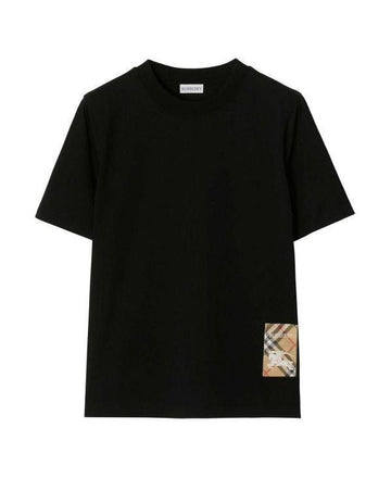 BURBERRY Checklabel Baumwoll T-Shirt Kurzarm 8104883 151054881